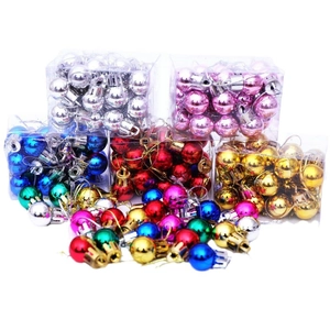 2cm colorful mini Christmas tree ornaments in plated finish with hanging cords