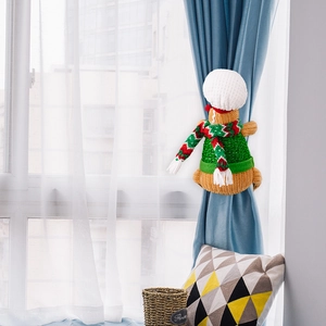 Gingerbread man curtain tieback with chef hat and scarf for Christmas home decor