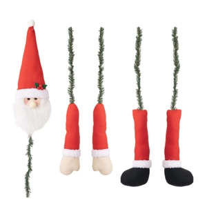 Christmas tree topper set with Santa Claus head, arms and legs for holiday decoration