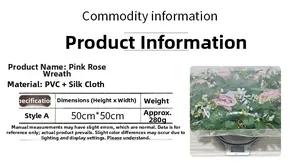 Größentabelle für 50cm rosa Rosenkranz mit Materialangaben und Produktgewicht