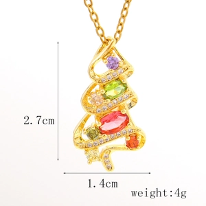 Detailed size view of colorful gemstone pendant with 2.7cm height and 1.4cm width