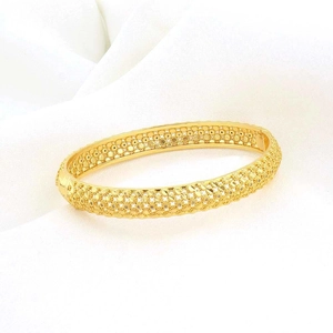 24K vergulde koperen armband met verfijnd bloemenfiligraan en sterrenmotieven