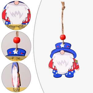 Décoration de gnome en bois du Jour de l'Indépendance avec motifs d'étoiles et de rayures