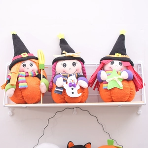 Halloween Witch Doll Pumpkin Tabletop Decoration Broom Ghost Star Wizard Ornament For Home Party Desk Holiday Decor