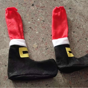 Christmas Santa Claus boot style chair leg covers and table leg decorations for holiday parties