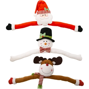 Three-piece Christmas plush huggers set with Santa, snowman and reindeer for tree decor