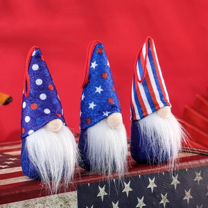 US Independence Day Gnomes Ornaments Patriotic Faceless Doll Hanging Decorations Red White Blue Stars Stripes Plush Rudolf For Home Party