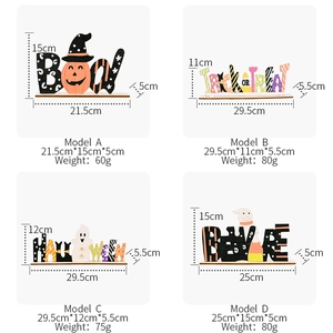 Décorations de table en bois pour Halloween avec Boo, Trick or Treat et Beware