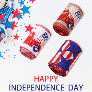 Lot de 3 rubans décoratifs pour l'Independence Day avec motifs de voitures et drapeaux