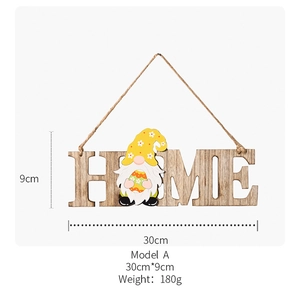 Holzschild HOME mit Wichtel und Blumenhut, Größe 30x9cm Spezifikation und Abmessungen