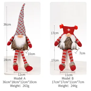 Size chart for Christmas Gnomes showing height and weight details of the plush ornaments