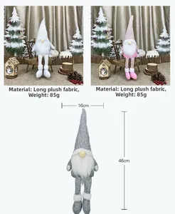 Detailed size and weight specs of Nordic Christmas gnome plush with long knitted hat