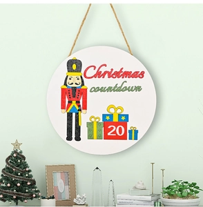 Christmas countdown wooden door sign featuring nutcracker design and calendar numbering