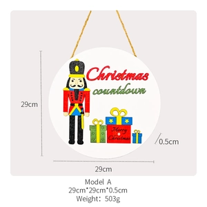 Wooden 29cm Christmas Countdown sign with Nutcracker design and Merry Christmas text