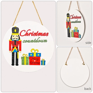 Multiple views showing the Nutcracker Christmas countdown sign side and back details