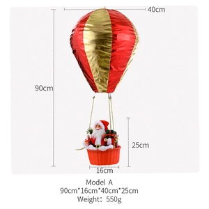 Detailed size chart for Santa Claus hot air balloon decoration with 90cm height dimension