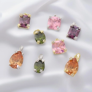Luxury Copper Micro Inlaid Zirconia Star Pendant For DIY Necklace Bracelet Making Women Niche Colorful Gemstone Jewelry Charm