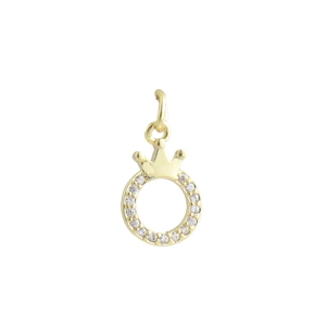 Detail der 18k gold Kronenanhänger mit Zirkonring für DIY Schmuckherstellung und Halskette