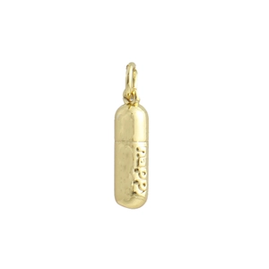 Minimalistischer 18k vergoldeter Kapselanhänger mit Happy-Relief für DIY-Schmuckstücke