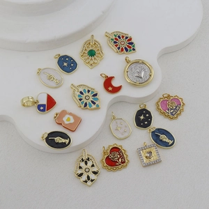 Detailed collection of vintage gold plated star and heart charms for DIY jewelry making
