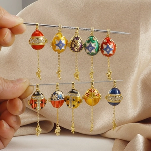 Emaille Fabergé-Stil Eianhänger mit Zirkonia und Engel-Anhängern in diversen bunten Farben