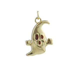 Detail van 18k vergulde spookhanger met geëmailleerde ogen voor DIY-sieraden