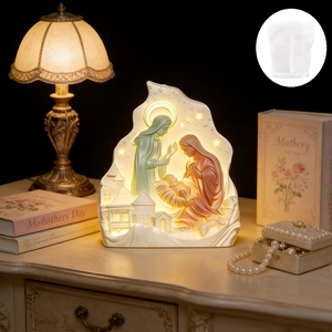 Nativity theme silicone mold for resin or candle making featuring a mother and child design