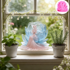 Elegant woman and flower silicone mold for DIY handmade scented candles and soap making