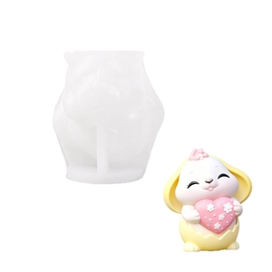 Easter rabbit in egg shell silicone mold for DIY scented candle and resin crafts