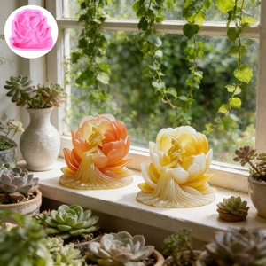 Elegant flower fairy silicone mold for DIY candles and handmade soaps in bright colors