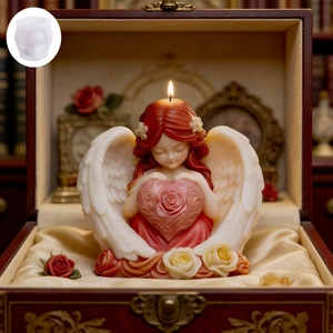 Angel wings girl with heart silicone mold for DIY scented candles and gypsum crafts