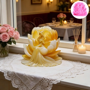 Elegant flower woman silicone mold for DIY handmade scented candles and soap crafts
