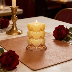 Three-tier heart cylinder silicone mold for DIY romantic aromatherapy candles and plaster