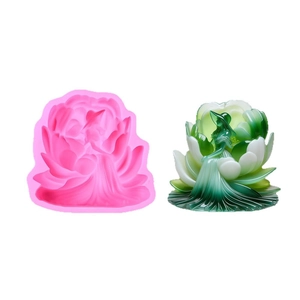 Elegant woman and flower silicone mold for DIY handmade candle and soap making