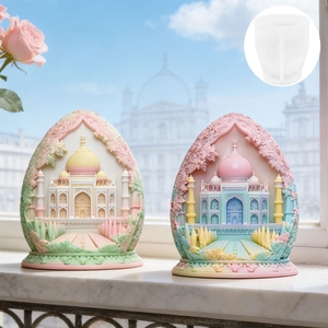 DIY silicone mold for egg-shaped Taj Mahal aromatherapy candles and plaster crafts