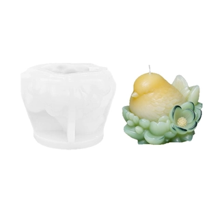Silikonform für niedliche Vogel-Kerzen und Harz-Handwerk mit floralen Details