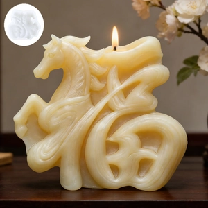 3D relief horse silicone mold for Chinese character Fu horse scented candles and plaster art