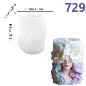 Détails du moule en silicone fille florale avec dimensions pour bougies artisanales