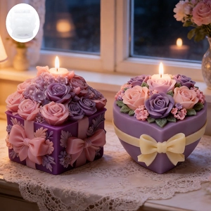 Stampo in silicone per candele regalo a forma di rosa fai-da-te e decori romantici