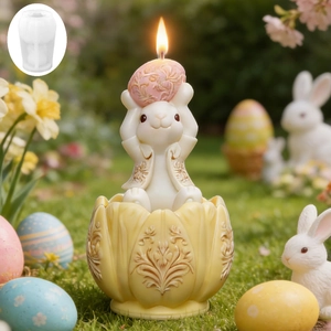Easter bunny and egg silicone candle mold for DIY resin crafts and holiday home decor