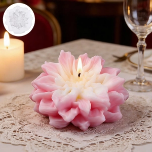 3D layered dahlia silicone mold for DIY flower scented candles and resin crafts