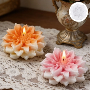 Dahlia Flower Silicone Mold Stacked Petals DIY Aromatherapy Candle Resin Plaster Soap Making Tool Craft Desktop Decor