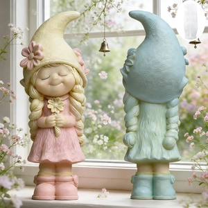 Cute girl silicone mold with braids and flower hat for DIY aromatherapy candle making
