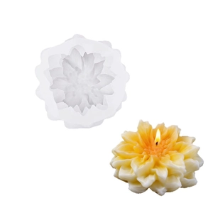 3D layered dahlia silicone mold for DIY flower scented candles and resin crafts