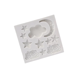 Stampo in silicone con luna crescente, stelle e nuvole per decorazioni fai-da-te e dolci