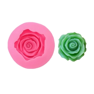 3D rose silicone mold for fondant cakes and handmade soap making on white background