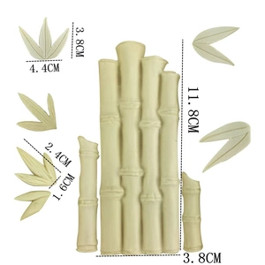 Bamboo and leaf silicone mold for resin or fondant craft with precise 11.8cm size