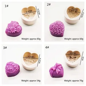 Rose and heart silicone mold for handmade soaps and mousse cakes with love engraving