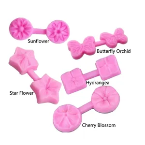 Flower Petal Silicone Mold Sunflower Orchid Hydrangea Sakura Butterfly Fondant Cake Decorating DIY Baking Tools Kitchen Accessory