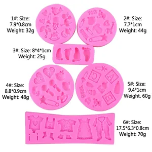 Stampi in silicone rosa per neonati con biberon e cavallo a dondolo per torte